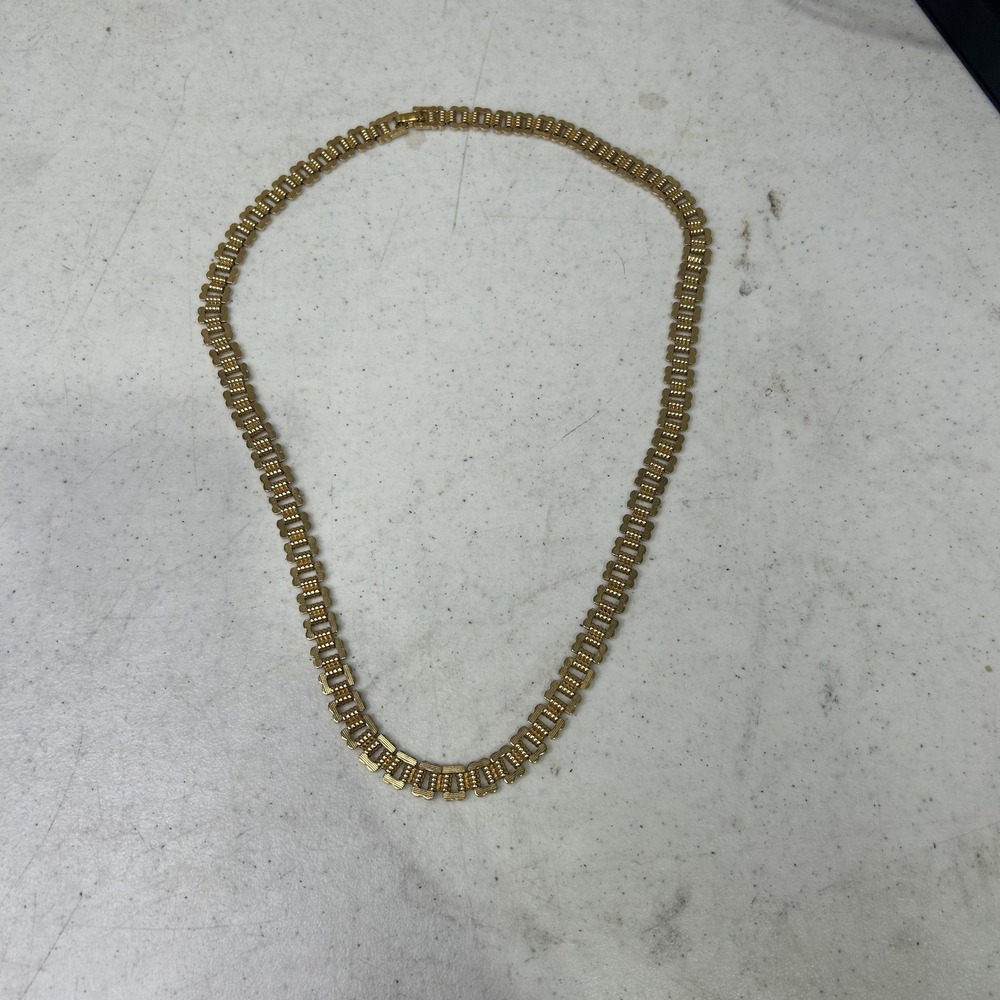 Monet Gold Tone Jewelry Lot 3pc Link Necklace Bracelet Knot Stud Earrings